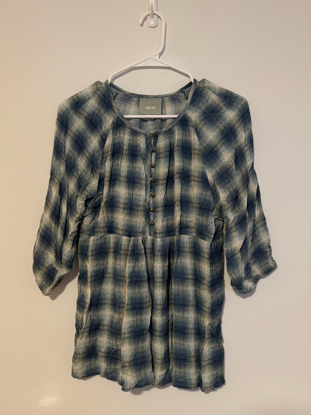 Anthropology Maeve Plaid Blouse